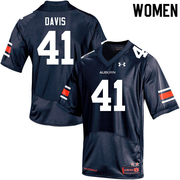 Auburn Tigers Women's Jordan Davis #41 Navy Under Armour Stitched College 2021 NCAA Authentic Football Jersey AZO5674FS